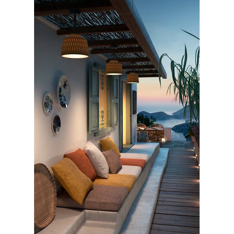 Bover Black 11.81" W Outdoor Semi Flush Mount