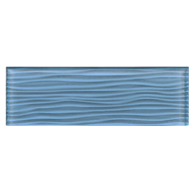 Enchant-Parade Florette Green 4-in. x 12-in. Subway Textured Polished Glass Wall & Floor Tile