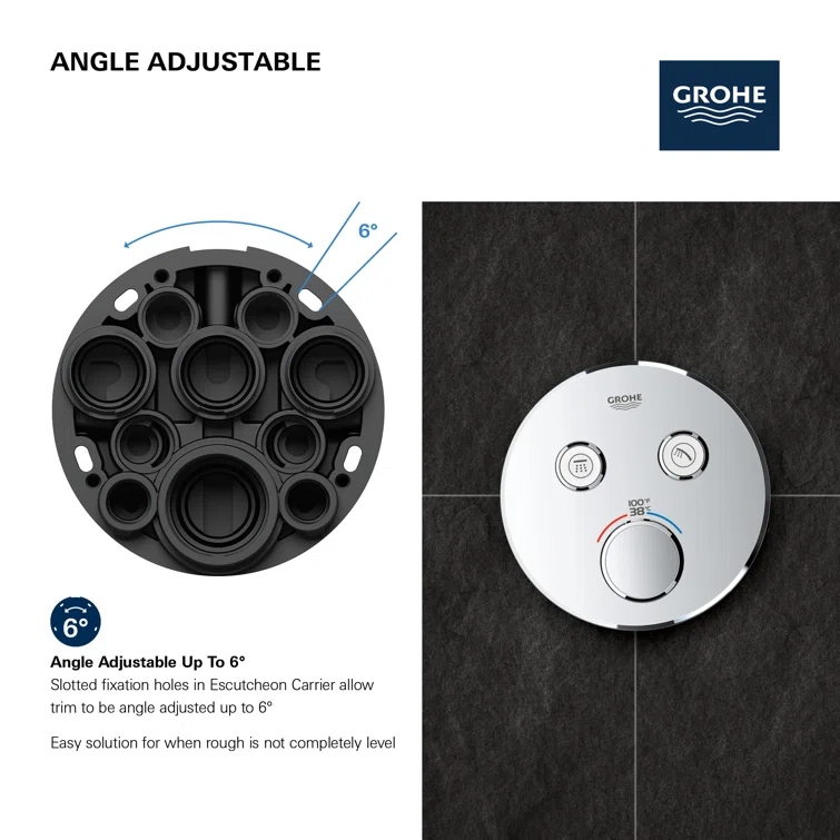 GROHE Grohtherm SmartControl Dual-Function Shower Thermostatic Valve Trim