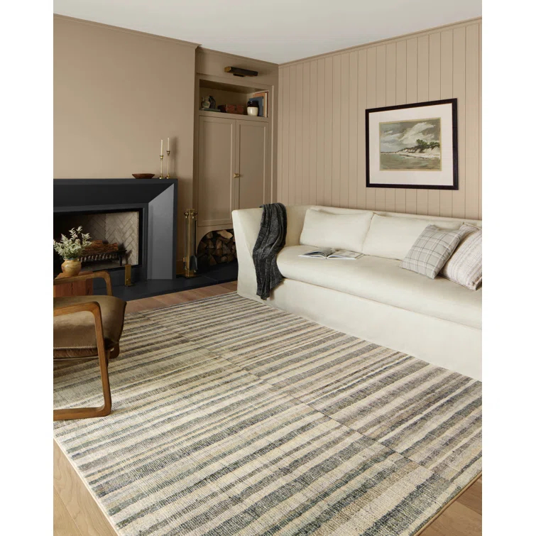 Humphrey Rug by Chris Loves Julia x Loloi - Natural and Moss / 5' x 7'