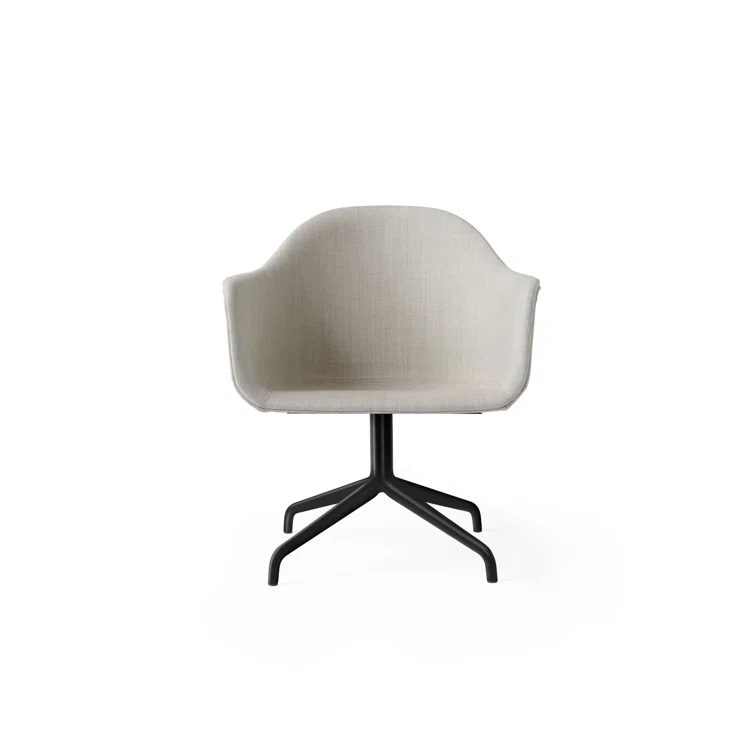 Harbour Black Steel and Wool Upholstered Task Chair