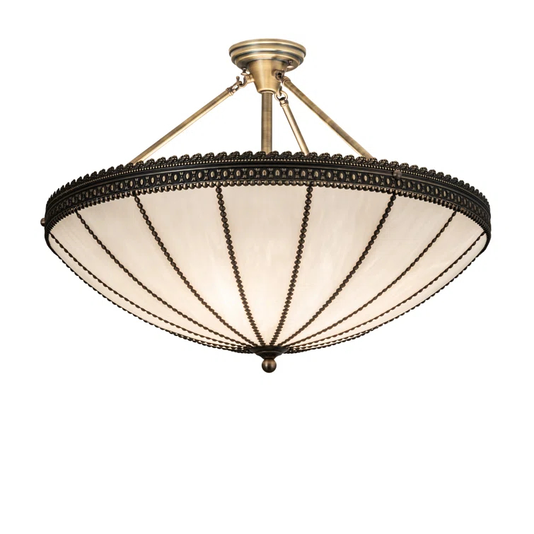 Meyda Lighting Meyda Tiffany & Stained Glass 4 - Light Antique Brass Unique/Statement Pendant