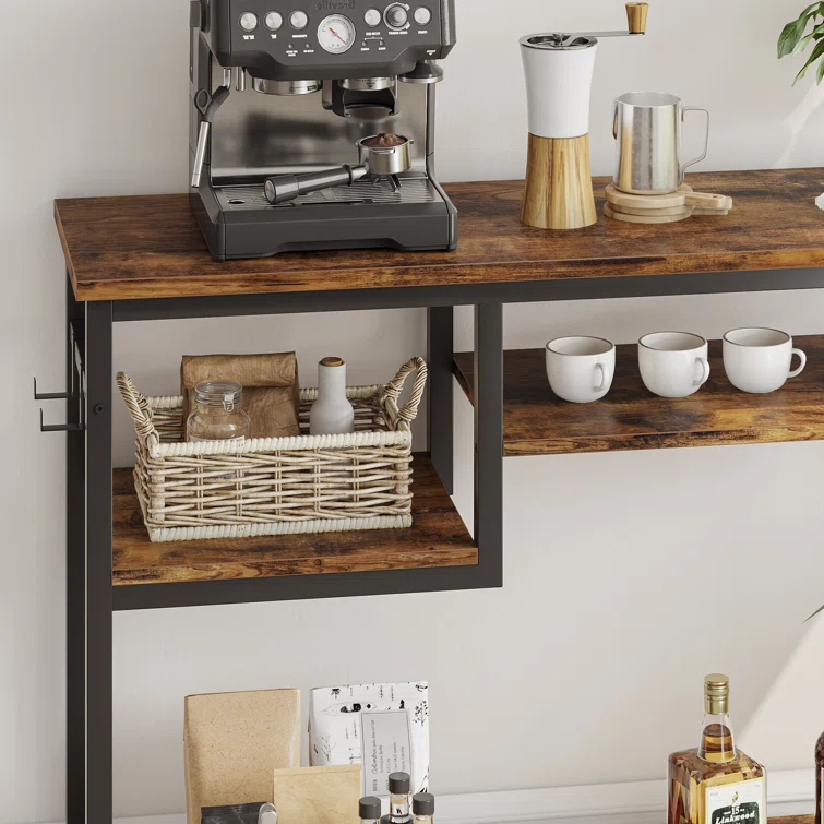Rosevell 39.4" Console Table for Entryway with 4 Tier Storage Shelves