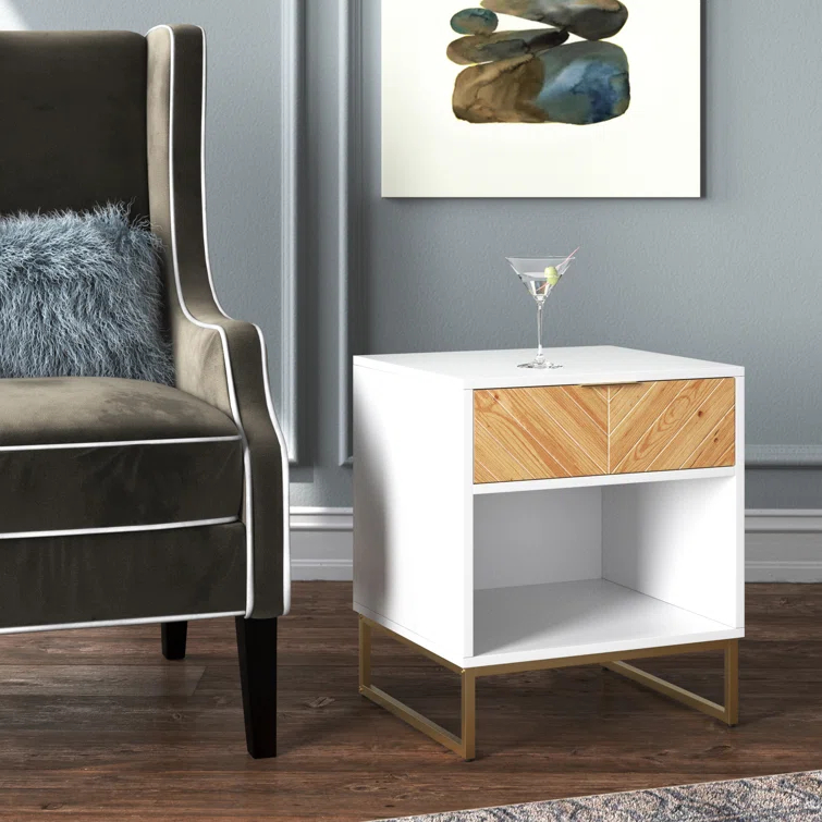 19'' W Metal Nightstand