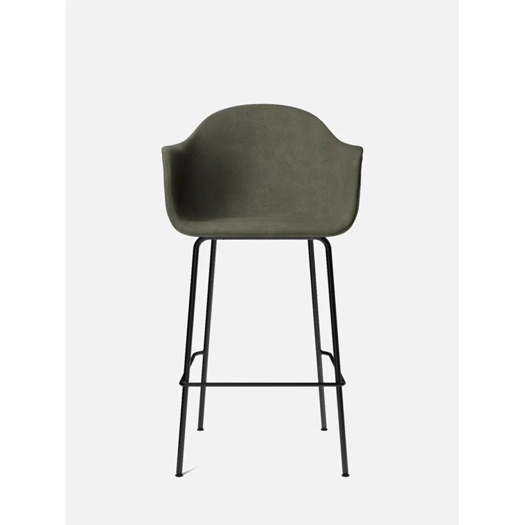 Fiord 2 961 Wool Upholstered Low Back Bar Stool with Steel Frame
