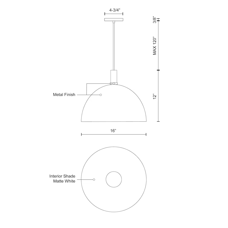 Kuzco Lighting Archibald 1 - Light Single Pendant