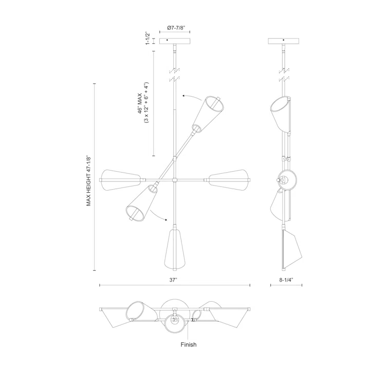Kuzco Lighting Mulberry 5 - Light LED Modern Linear Chandelier