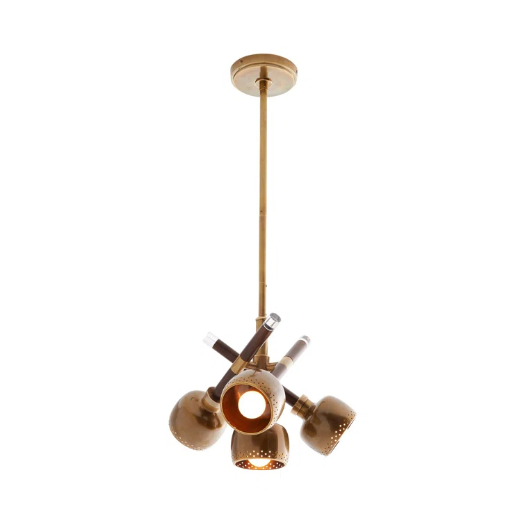 Pavo Vintage Brass and Clear Glass 16.5" Pendant Light