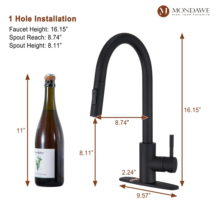 Mondawe Pull Down Kitchen Faucet