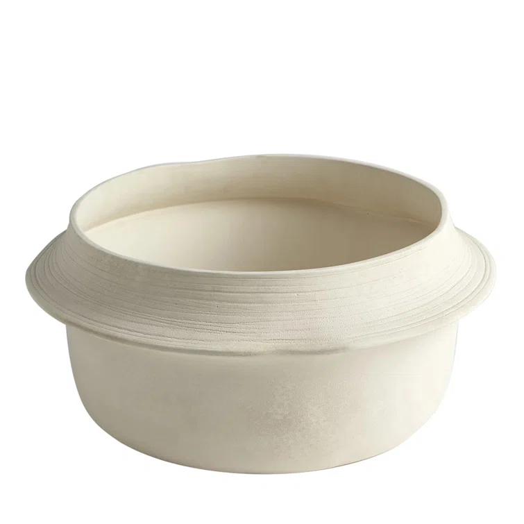 Global Views Fladis Bowl-Matte Cream Marble