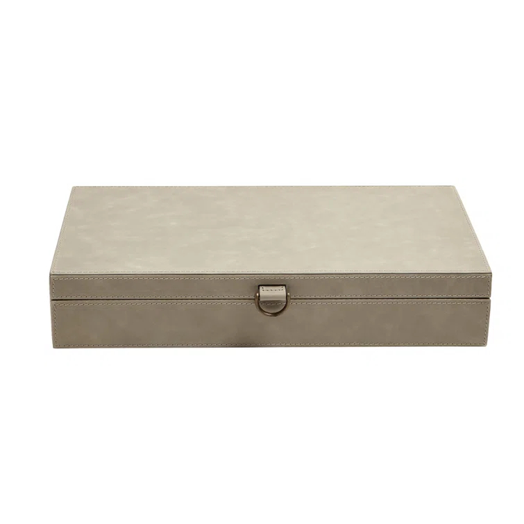 Elegant Hand-Finished Rectangular Lidded Box in Manufactured Wood