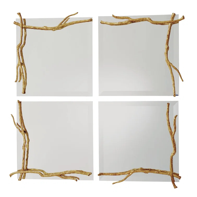 Global Views Twig Mirror-Gold Leaf-Sm