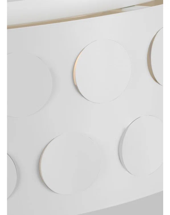 Dottie Polished Nickel Drum Flush Mount with Etched Glass Diffuser