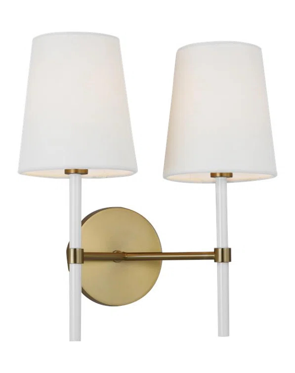 2 Light Steel Dimmable Armed Sconce