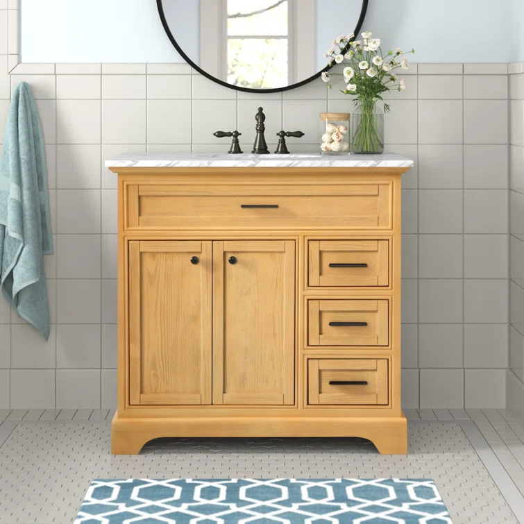 Birch Lane™ Hermes 36'' Single Bathroom Vanity with Marble Top