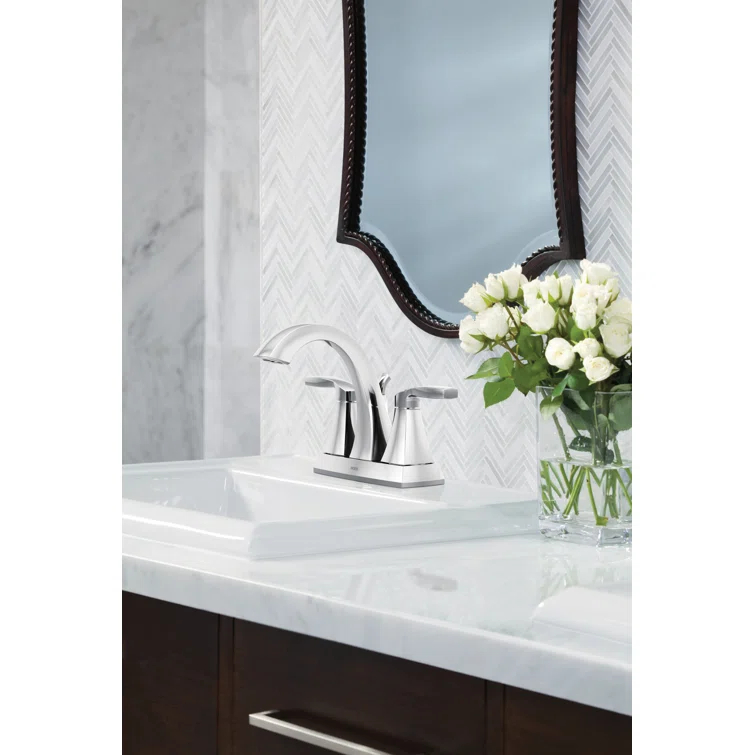 Moen Voss Centerset Bathroom Faucet with Drain Assembly
