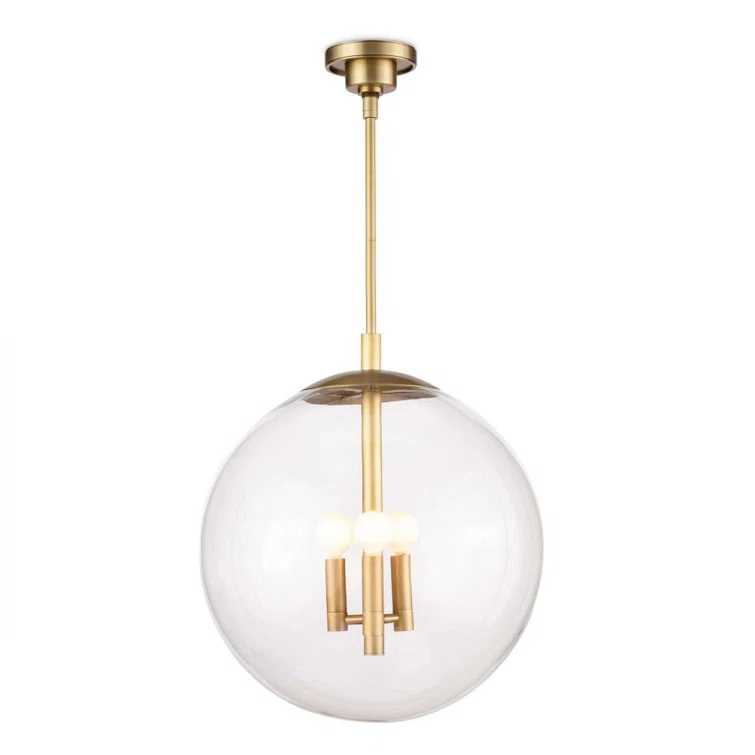 3 - Light Natural Brass Sphere Pendant