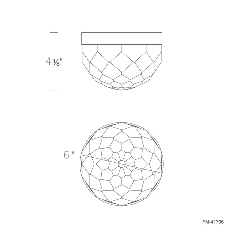 Cascade 6'' Crystal Bowl Dimmable LED Flush Mount