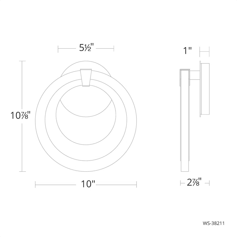 Serenity Aluminum LED Armed Sconce