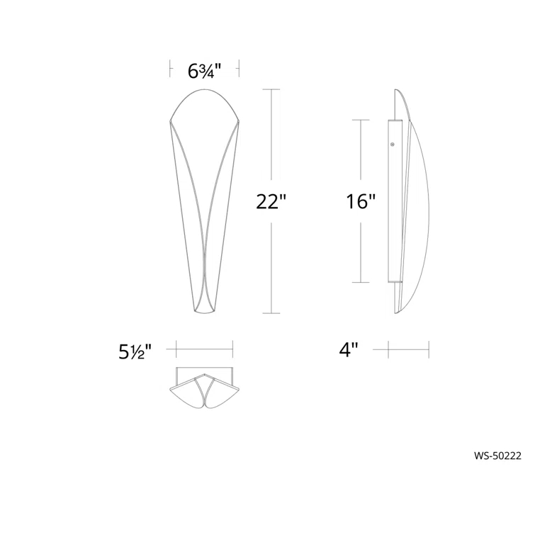 Fleur Aluminum LED Flush Mounted Sconce