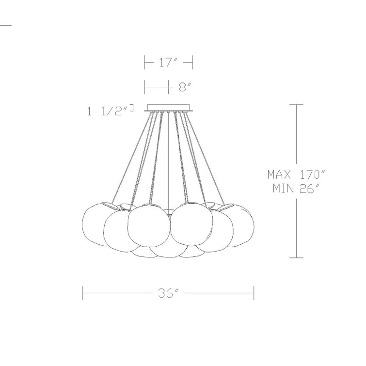 Cosmic 12 - Light Black LED Cluster Pendant