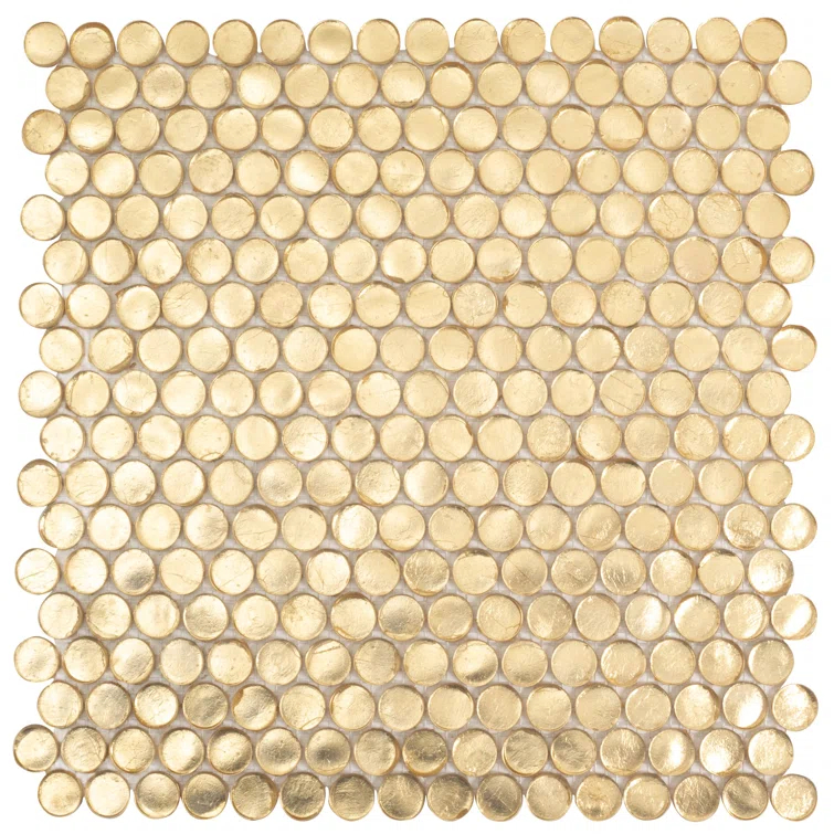 12.2" x 12.2" Glass Penny Round Mosaic Wall & Floor Tile