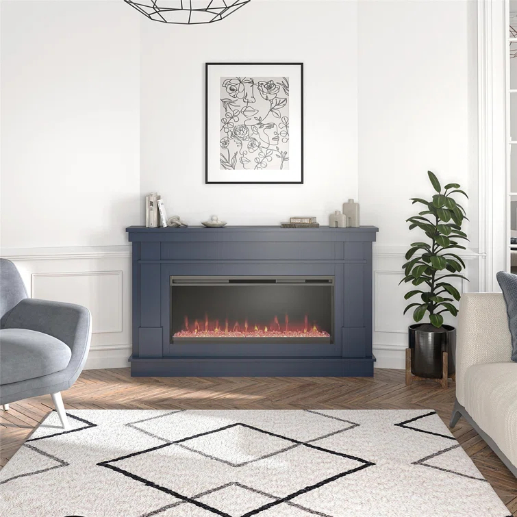 Waverly Wide Mantel with Linear Electric Fireplace