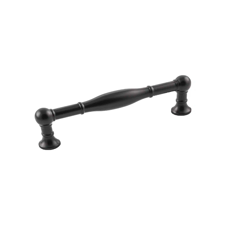 Matte Black Traditional Bar Pull with Mounting Hardware