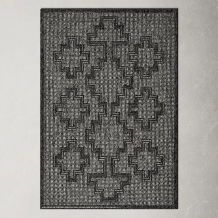 Ava Moroccan Charcoal Indoor / Outdoor Area Rug