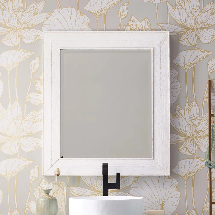 Rustic Beveled Bathroom Mirror