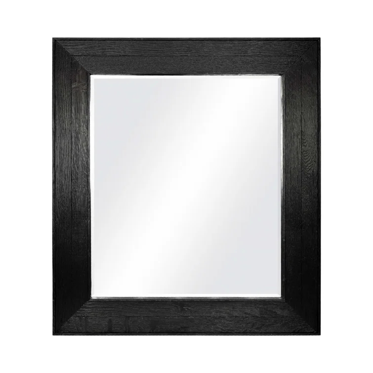 Vintner's Rustic Beveled Oak Bathroom Mirror