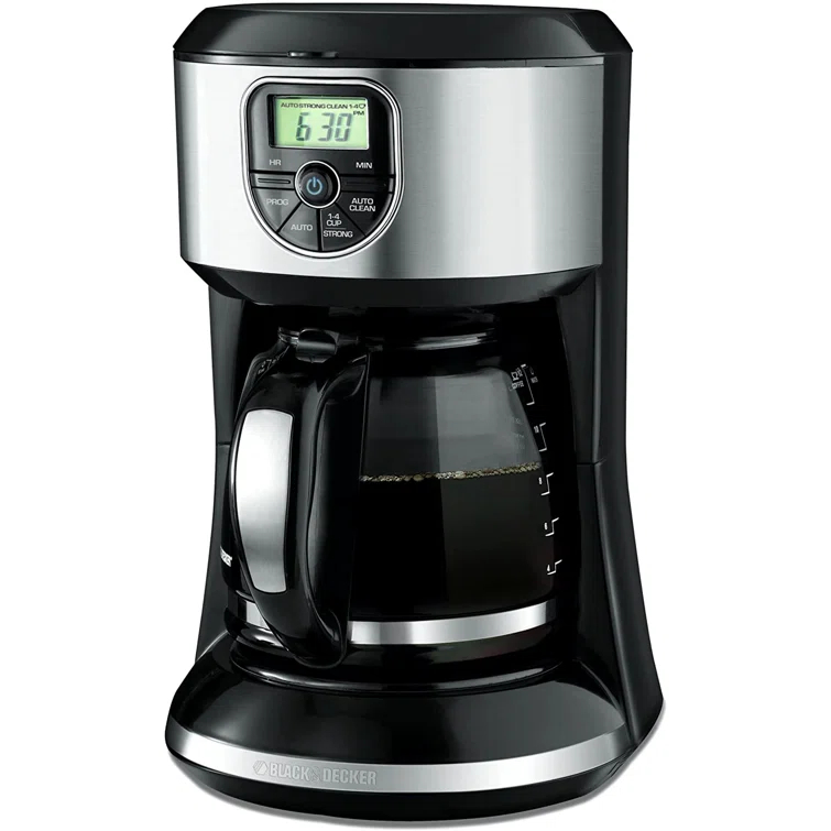 Black And Decker 12 Cup Programmable Coffeemaker In Black And Silver