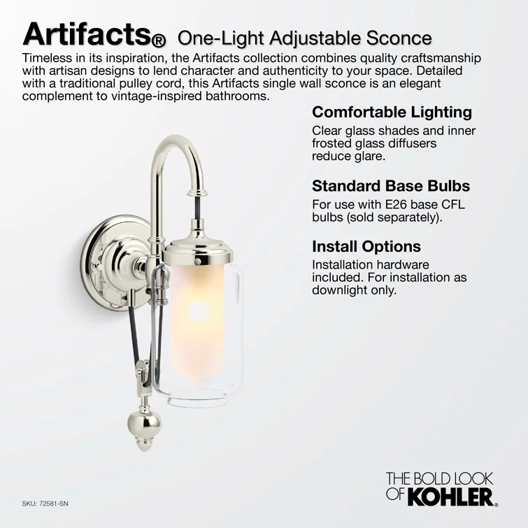 Artifacts Adjustable One-Light Sconce