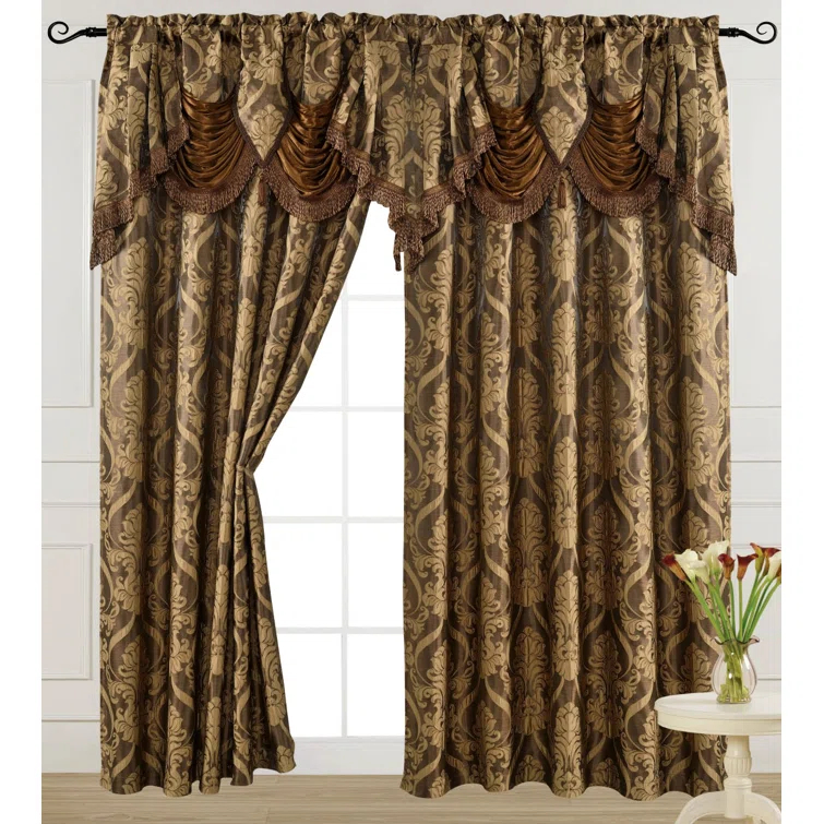 Venice Collections Polyester Room Darkening Curtain Single Panel