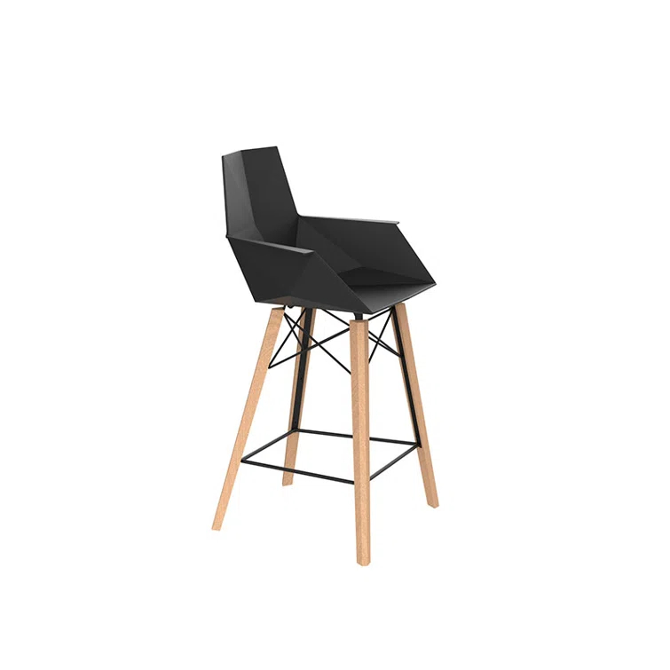 Faz Wood - Counter Stool With Arms - Set Of 4 - Basic/Injection