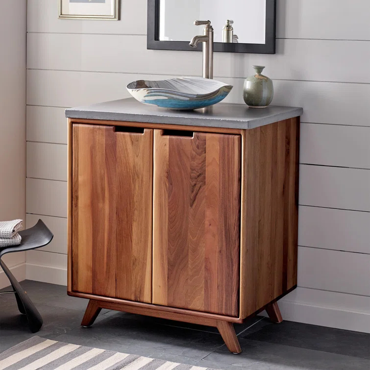 Topanga 30" Single Bathroom Vanity Base Only in Walnut