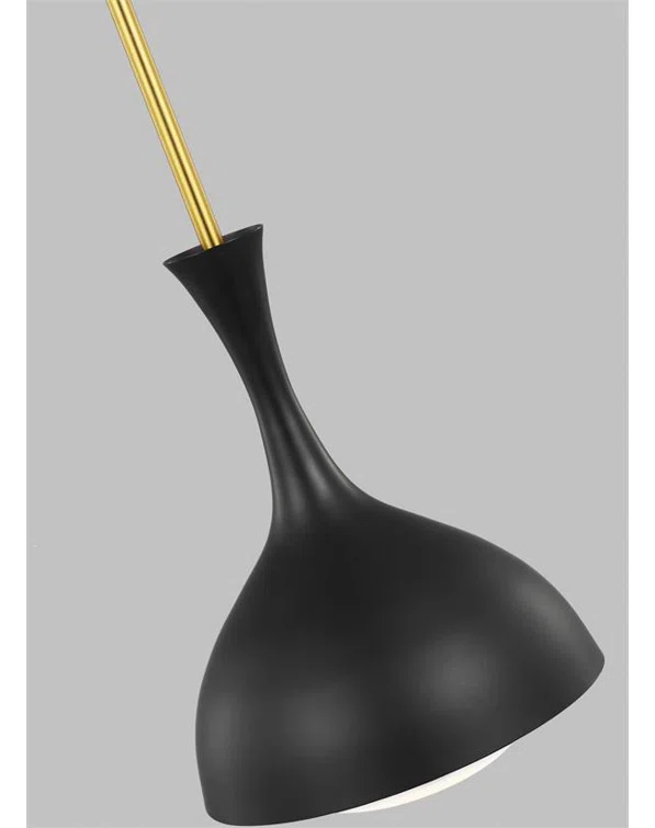 Lucerne 9'' Midnight Black and Burnished Brass Globe Pendant