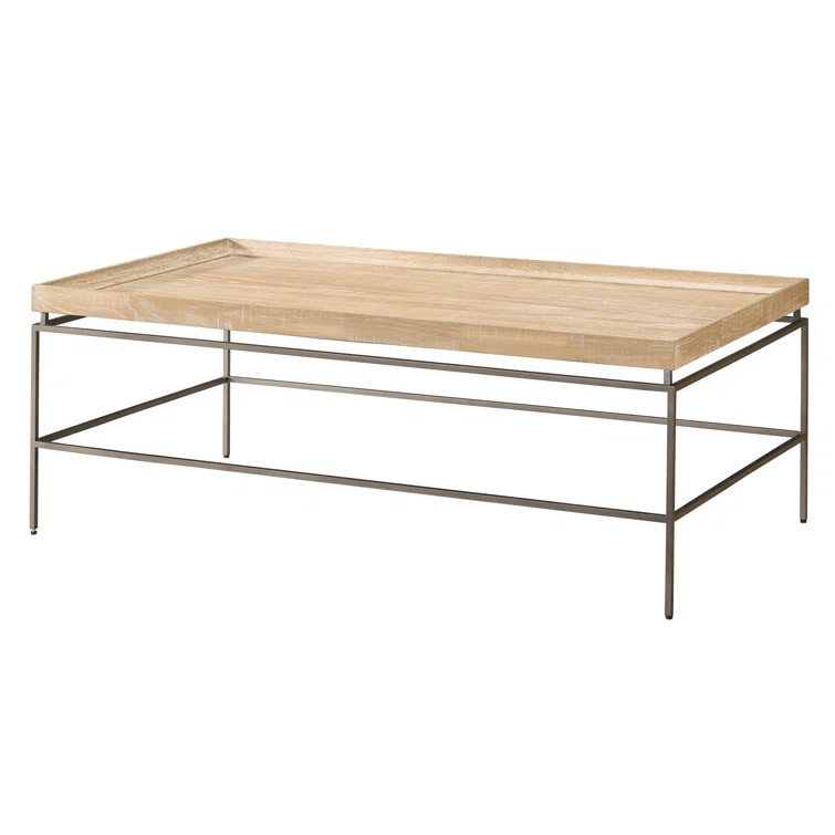 Universal Modern Farmhouse Preston Cocktail Table in Tan Natural Oak