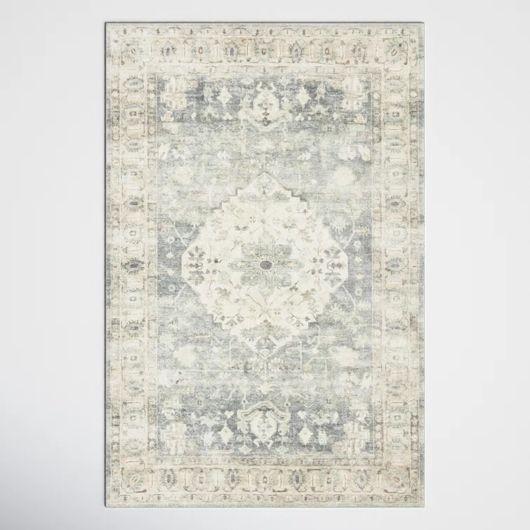 Sera Oriental Denim/Fog Area Rug