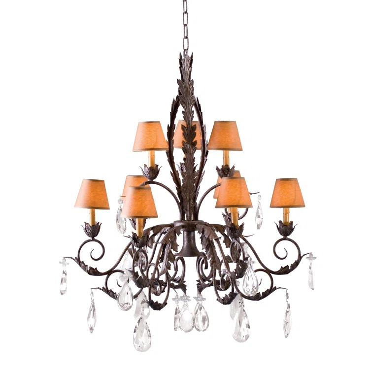 Country French 10 - Light Dimmable Empire Chandelier