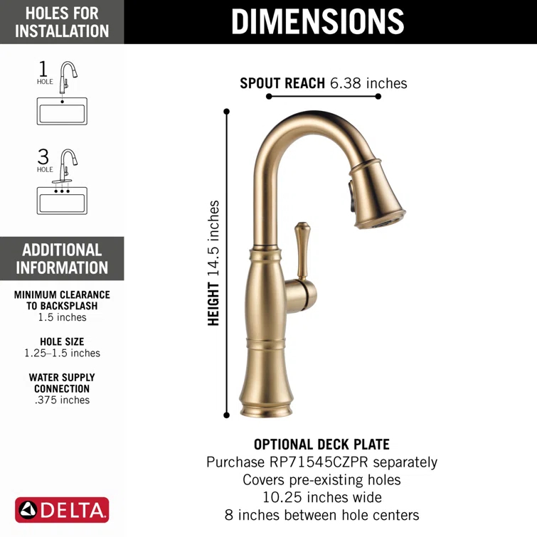 Cassidy Pull Down Bar Faucet with Side Spray