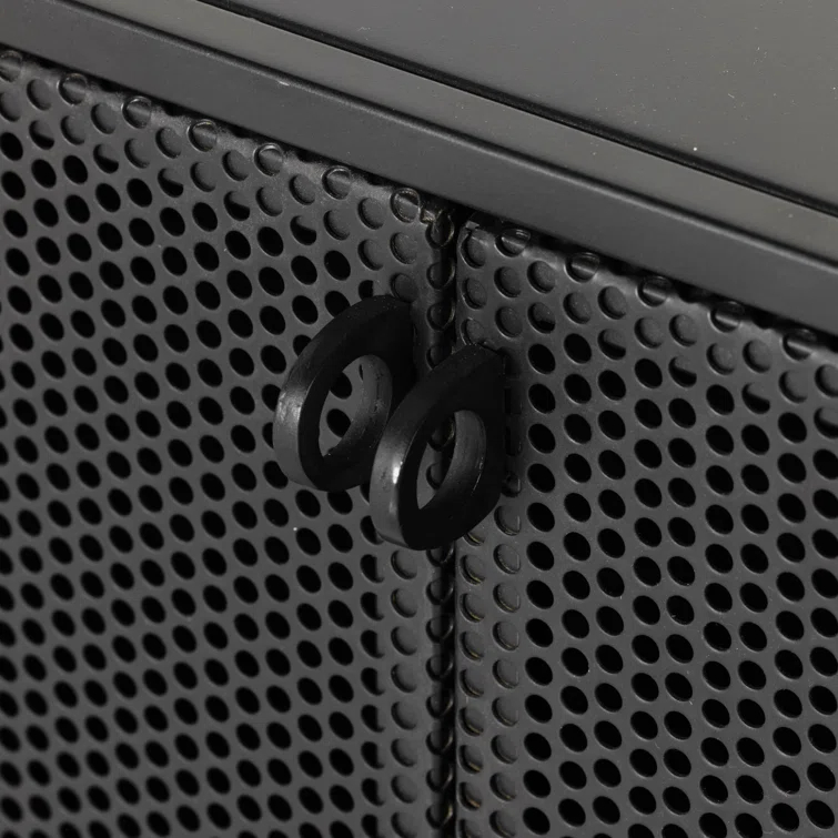 Hendrick Modern Black Iron 73'' Perforated Sideboard