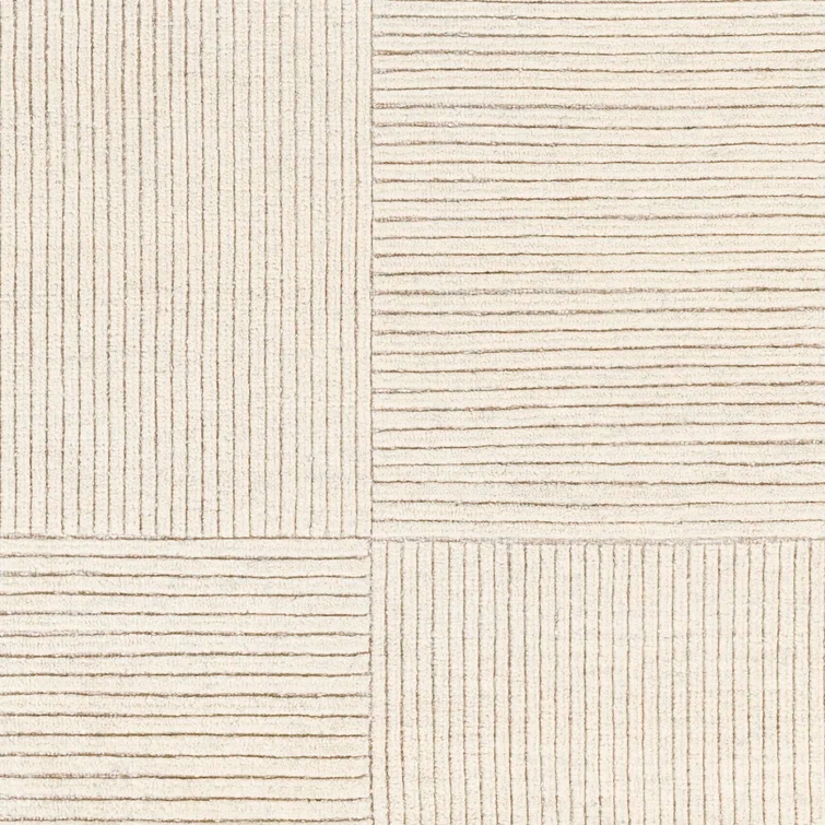 Ivory Hand-Knotted Wool 6' x 9' Area Rug