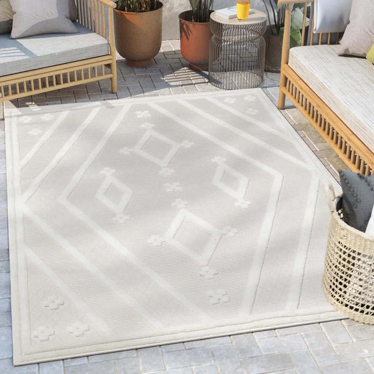 Markon Mali Outdoor Moroccan Tribal Ivory Indoor/Outdoor Area Rug