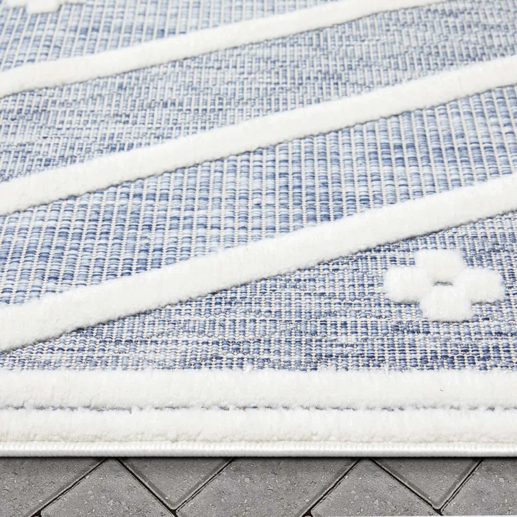 Well Woven Sila Mali Outdoor Moroccan Tribal Blue Indoor/Outdoor Area Rug