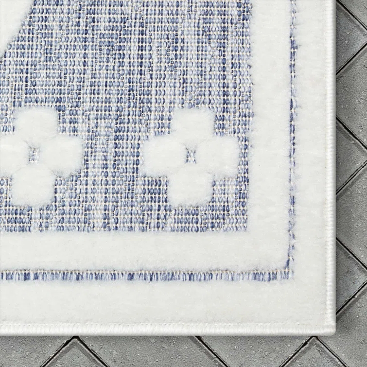 Well Woven Sila Mali Outdoor Moroccan Tribal Blue Indoor/Outdoor Area Rug