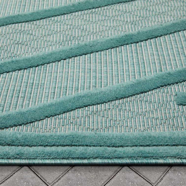 Markon Mali Outdoor Moroccan Tribal Teal Indoor/Outdoor Area Rug