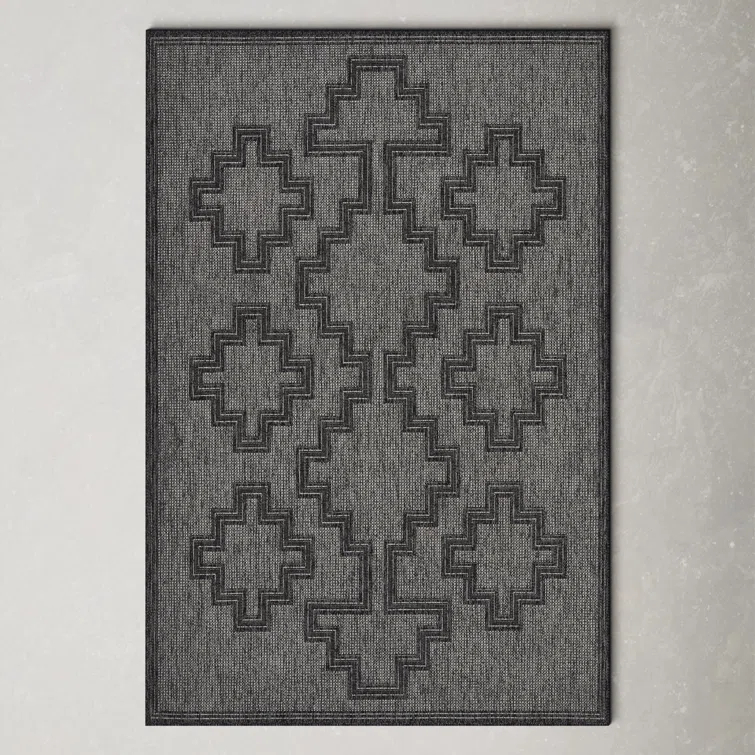 Ava Moroccan Charcoal Indoor / Outdoor Area Rug