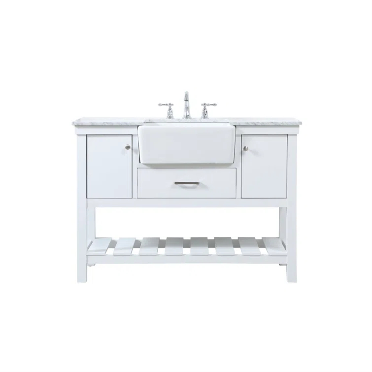 Pelaghia 48'' Single Bathroom Vanity with Marble Top