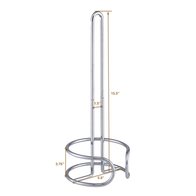 Heavy Wire Gauge Spare Bathroom Toilet Tissue Paper Roll Holder Storage Stand